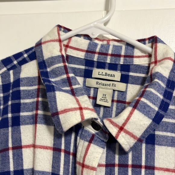 Womens LL Bean scotch plaid flannel shirt relaxed fit size 1x. - Picture 5 of 5